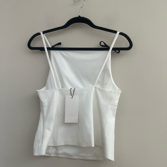 Zara White Camisole with Black Bow Accents - Picture 10 of 12